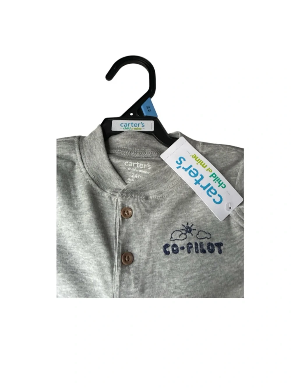 Carter's Navy, Gray & Cream Airplane 3-Piece Outfit Set